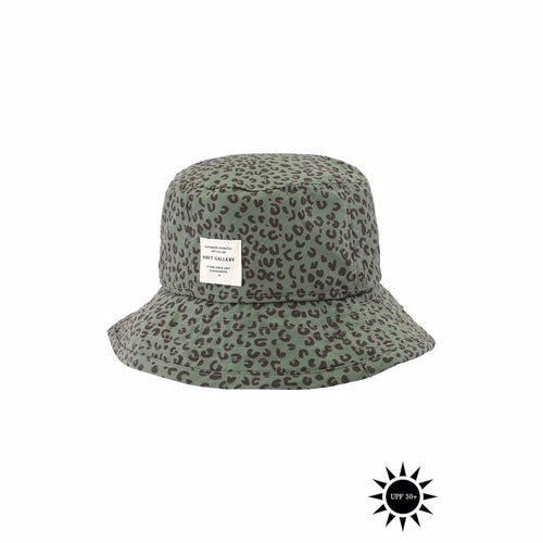 Soft Gallery Camden Hat, Oil Green, AOP Leospot 318-445-788, bøllehat, hat, sommerhat, hue