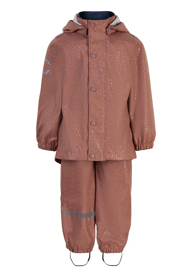 regntøj, regnsæt, reflekser, Mikk-line, to dele, børne regntøj, PU-materiale, flour-fri, overall regnbukser, overtøj, tilbud, overtøjstilbud, regntøjstilbud, regntøj i lyserød, regnsæt i rosa, regntøj i burlwood, glimmer regntøj, glitter regntøj, glimmer regnsæt, regnsæt i glimmer.