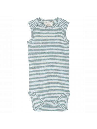 Serendipity -  Baby Tank Stripe - Lake/Off White