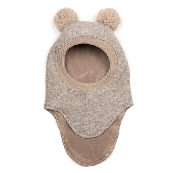 Huttelithut, elefanthue, hue, drengehue, hue med ører, balaclava, hh20-1-5, huttelihut plys elefanthue m/ører nougat, pigehue, brun, beige, beige melange, kaninører, bunbun, huttelihut bunbun elefanthue fleece kaninører dusty rose, lyserød, fleecehue, fleece