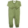 Joha - uld/bambus heldragt m lynlås //grøn melange, 39310-70-15963