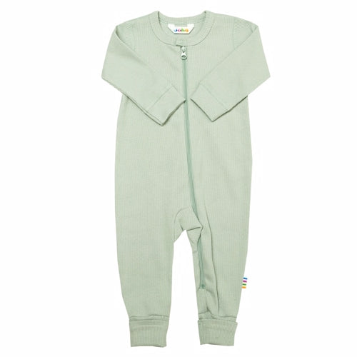 Joha heldragt, præmature, Joha - Jumpsuit w/2in1 foot // Lys grøn, nattøj, heldragt, med lynlås,