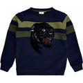 The new, sweatshirt, Sweatshirt med panter print, trøje, long sleeve, mørke blå, dreng, panter, blå, bluse, trøje, print, birdy sweatshirt.