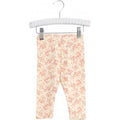 leggins wheat, misty rose leggins, leggins børn, leggins pige, leggins wheat soft peach rose, Wheat Jersey Leggings med eggshell flowers