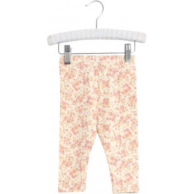 leggins wheat, misty rose leggins, leggins børn, leggins pige, leggins wheat soft peach rose, Wheat Jersey Leggings med eggshell flowers