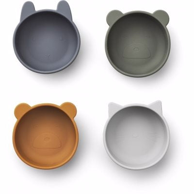 Liewood Iggy Silicone bowls- 4pack, snack , slikskål, silikone skåle, siliconeskål