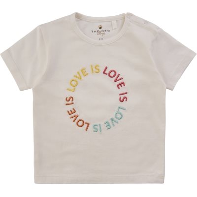 The New Siblings - CUNDRA S_S TEE // White Swan, t-shirt fra the new, the new t-shirt, t-shirt med print, t-shirt til piger, t-shirt med tekst, pige t-shirt, t-shirt i hvid, hvid t-shirt.