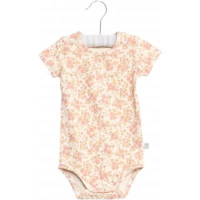 leggins wheat, misty rose leggins, leggins børn, leggins pige, leggins wheat soft peach rose, Wheat Jersey Body med eggshell flowers