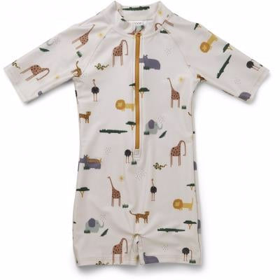 marmar swinnie, feathers, badetøj, badedragt, bade, swim, swimsuit, pigebadetøj, lyserød, blå, lifesaver, drenge badetøj, dreng, Liewood Max Swim Jumpsuit Mustard/white