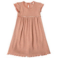 Joha - kjole i uld/Silke//striber rød/creme, sommeruld, uld/silke, sommer uld