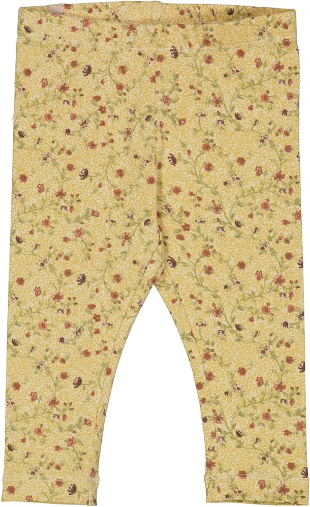 Wheat - Jersey Leggings // Clam flower vine, leggings, bukser, pigeleggings, baby, babyleggings, barselsgave, gava, Blomster leggings, blomstret leggings, Wheat leggings, Clam flower vine