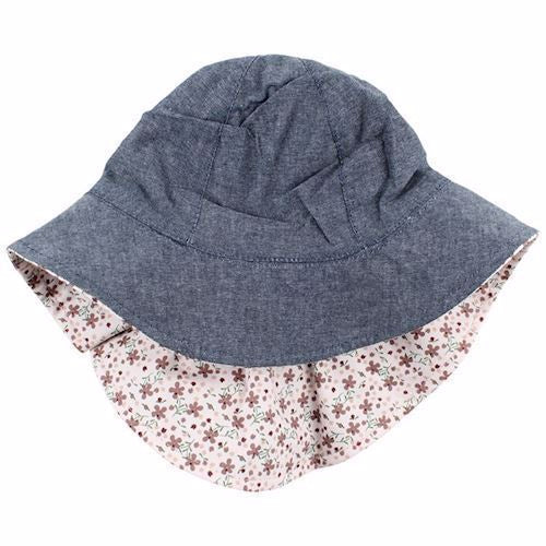 Bøllehat, SPF 50, babyhat, sommerhat, nordic label, 100% bomuldshat, Babyhat med SPF 50, Nordin reversible hat - SPF 50, Pale Dogwood