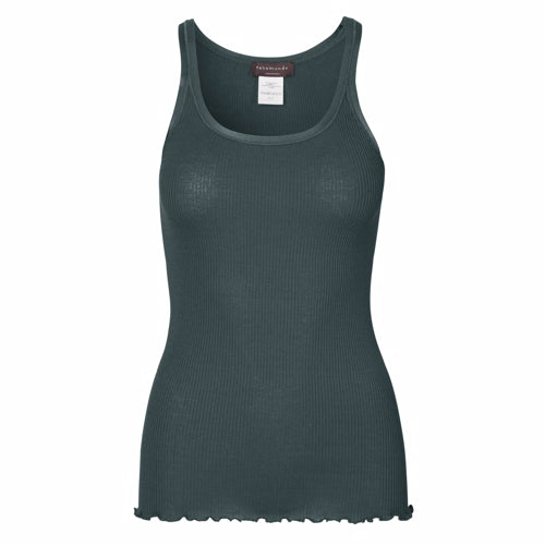 rosemunde, top, silke, bomuld, silketop, rosemundetop, Rosemunde Silke top  med elastik i halsudskæring Top (Sort)Rosemunde Silke top  med elastik i halsudskæring Top Urban