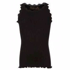 Rosemunde silke top til børn, kids, sort, silke bluse