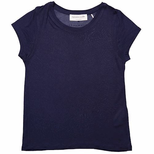 barn, t-shirt, børnetøj, basis, essentials, rosemunde, mørkeblå, blå