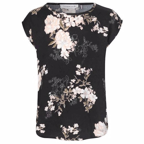 Rosemunde Blouse - Black fairy flowers print