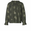 Rosemunde Bluse, GrÃ‚Â¿n med Guldprint