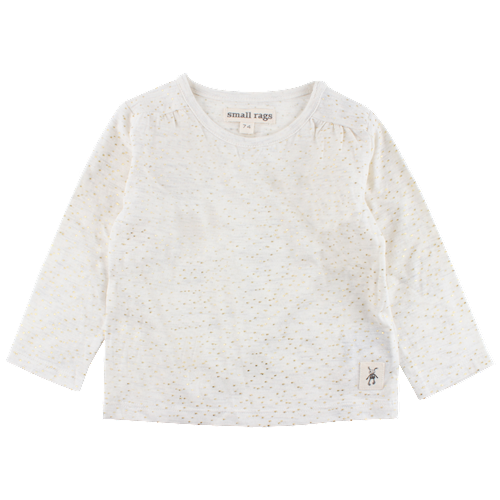 t-shirt, t-shirt, t-shirts, t-shirts, pigetrøje, hvid, bluse, glimmer, guldglimmer, smallrags