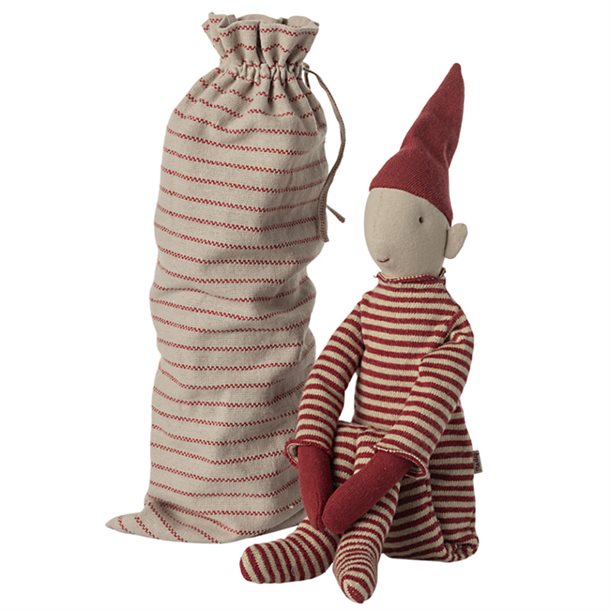 Maileg, babyseng, babycot, legetøj, børnelegetøj, musseseng, dukkeseng, Maileg dansende kat & Mus i skoæske Maileg Storebror mus i nattøj, Maileg-Bedstefar & Bedstemor i tændstik æske,Maileg -  Langbenet nisse-Stortændstikæske, Lille