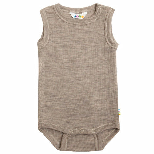 Joha, Uld/Silke Body,Joha, Uld/Silke Body Gl. rosa m lange ærmer, Joha, Uld/Silke Body uden ærmer i Beige melange