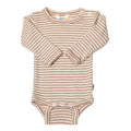 Joha - Body w/ long sleeves, Joha - Body i uld og silke og strib LS