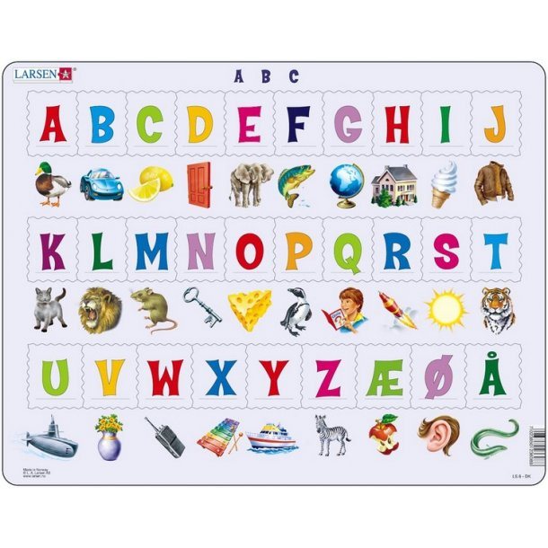 Larsen puslespil maxi // ABC, puzzle, puslespil, larsen puslespil, smukke farver, puslespil i mange farver, puslespil, abc puslespil, læringsspil