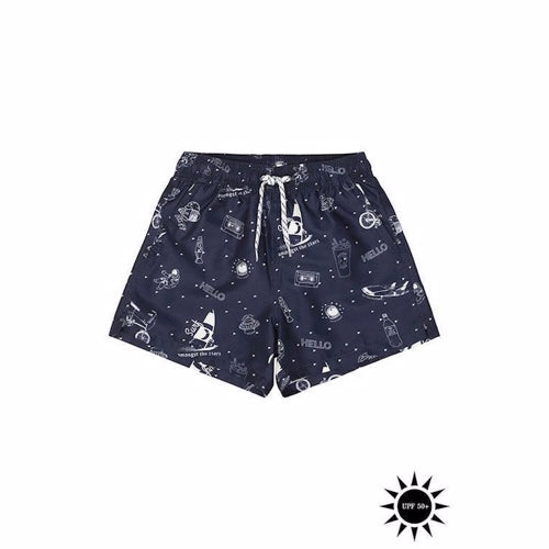 Soft Gallery Dandy Swim pants, dress Blues, AOP Starsurfer Swim, drenge badebukser, surfer print,
