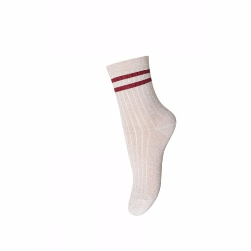 ankelstrømper, strømper, pigestrømper, sokker, pigesokker, ankelsokker, pigesokker, lyserød, koral, glimmer, striber, sporty, feminin,