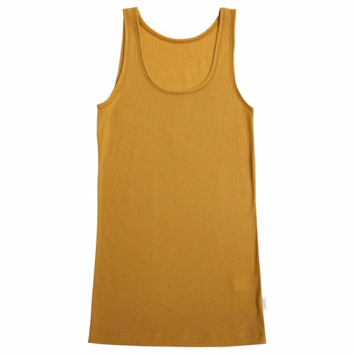 Joha, uld, uldbluse, tanktop, bluse, top, undertrøje, uden ærmer, gul, merinould, dame, kvinde, voksen