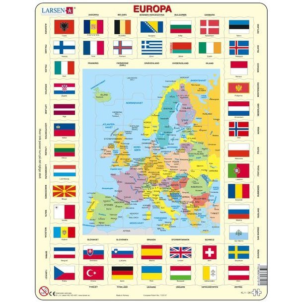 Larsen puslespil maxi // Europas flag, puzzle, puslespil, larsen puslespil, smukke farver, puslespil i mange farver, puslespil, læringsspil, puslespil, europa