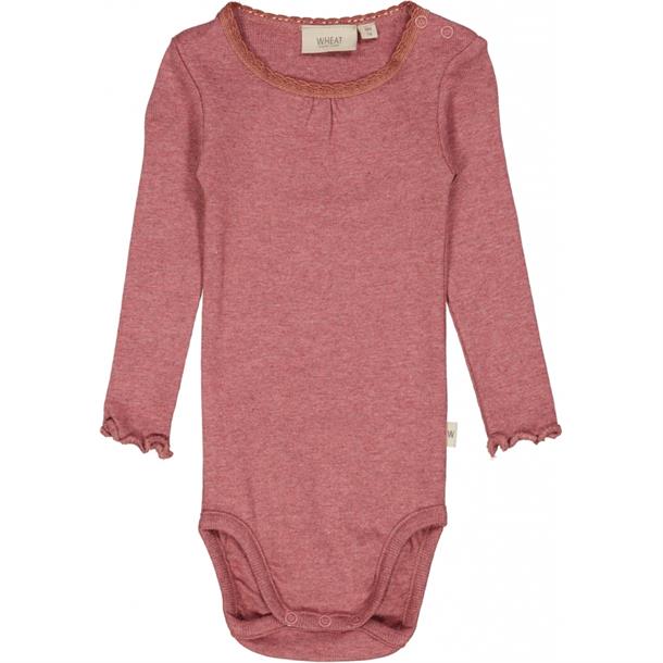 Wheat - body rib lace // dusty lavender, body, bodystocking, sparkedragt, babytøj, dreng, nyfødt, pige, babytøj