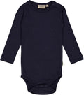 Wheat - Body Rib // Deep wave, body, bodystocking, sparkedragt, babytøj, dreng, nyfødt, pige, babytøj, Blå body, Blå bodystocking, Mørkeblå body, Navy body