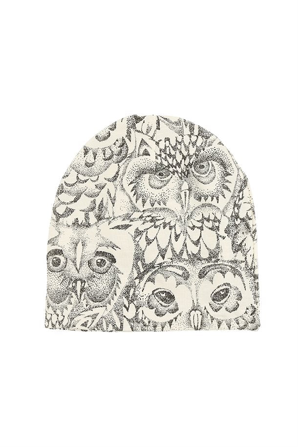 Soft Gallery - Beanie - NOOS - Cream, AOP Owl