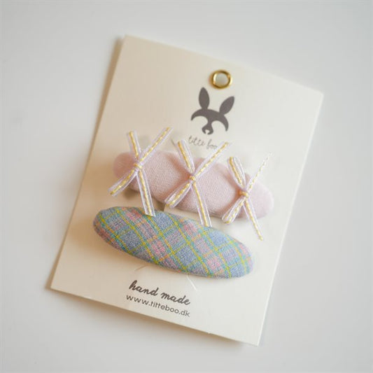 Titteboo -Alice & Bow Stof Hårnåle(2-pak) - Mix 4 [TEST]