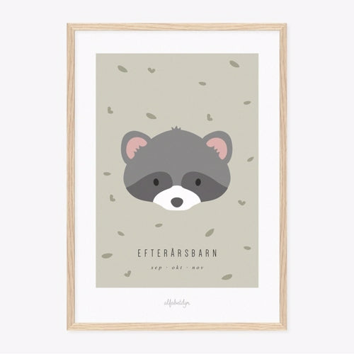 alfabetdyr, plakat, plakater, billede, billeder, børneplakat, vinterbarn, efterårsbaby