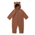 Huttelihut - ALLIE babydragt i uld fleece - Caramel, Huttelithut dragt, babydragt, Huttelihutdragt, dragt m. bjørneører, ALLIE