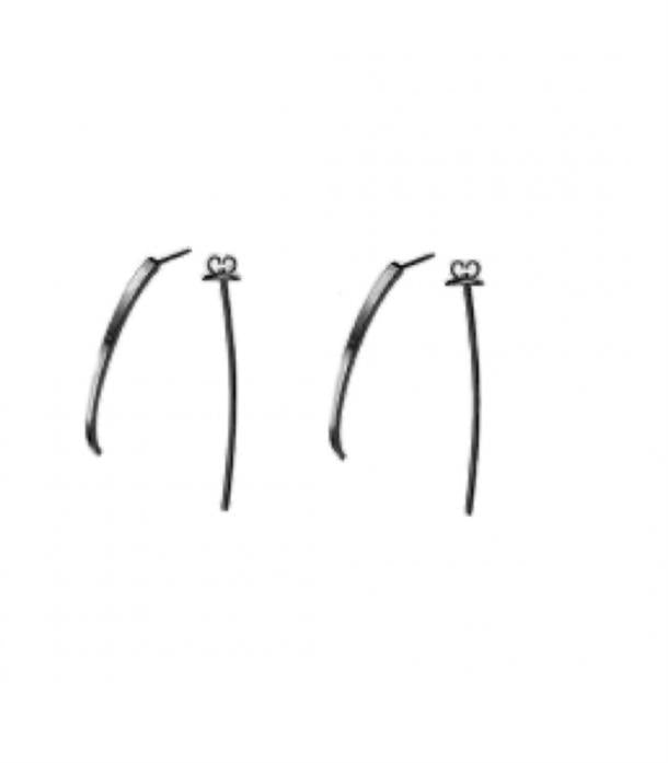 Aqua Dulce - Ørestikker i sandblæst  oxyderet sølv med 2 stave, øreringe, mors gave, morsdag, værtindegave