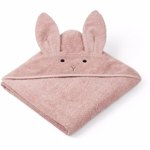Liewood - Augusta Hooded Towel Panda, liewood håndklæde, babyhåndklæde, baby, frotte håndklæde, hættehåndklæde, bad,Liewood - Albert hættehåndklæde Kanin grå, dusty mint, Rose kanin, lw12442-0037