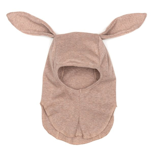 Huttelithut, elefanthue, hue, pigehue, pige hue, hue med kaninører, balaclava, huttelihut babybun elefanthue m/kanin ører ash rose, pigehue, rose, lyserød, ash rose, kaninører, babybun, huttelihut babybun elefanthue bomuld kaninører ash rose, Huttelihut - BabyBun Elefanthue w/rabbit ears i bomuld // ash rose.