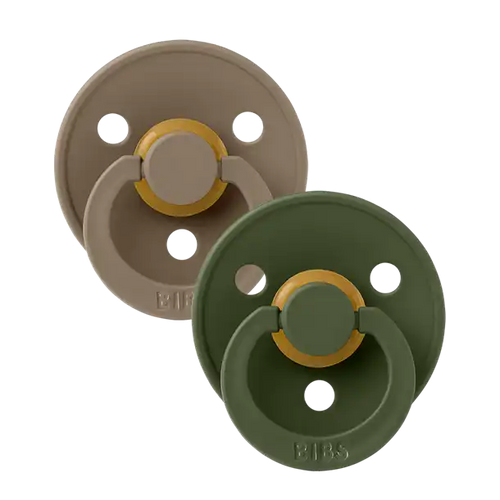 Sutter, Bibs, Bibssutter, Pacifier, Sut, Naturgummi, naturgummisut, Rund sut,Colour,Latex, 2Pack,Colour ,Cloud, BlushBibs Sutter Colour 2 Pack Latex - Hunter Green -Dark Oak