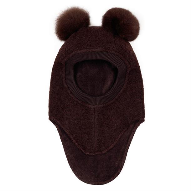 uttelihut - Big Bear Elefanthue m. pom pom - Mole-Grey, Huttelithut, elefanthue, hue med ører, Uld hue, Huttelihut hue, pom pom hue, uldhue m. pompom, Brun hue