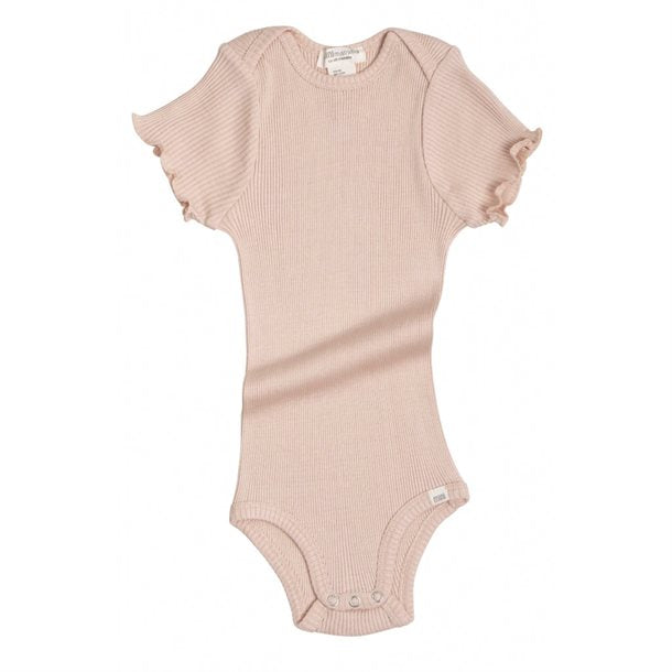 Minimalisma Silke - Sweet Rose, Amber, body, basisbody, babybody, capsule wardrobe baby, brun, amber, kortærmet body, korte ærmer