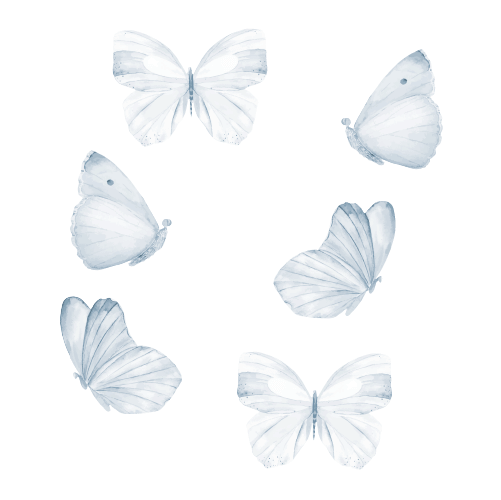 Thats Mine Wall Stickers Blue sommerfugle – Sæt af 6