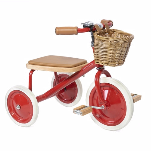 Banwood, Nyhed trehjulet cykel, balancecykel, retro cykel, børnecykel, cykel kurv, cykel, pinkcykel, red rød, navy blue, blå, Dark green, grøn, pink, soft pink