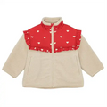 Floess - Ellen Fleece Jacket - Poppy Red/Soft White
