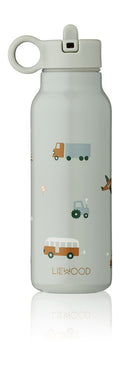 Børn drikkeflaske fra Liewood, Liewood - Falk vandflaske (350 ml.) - Vehicles/dove blue mix

Falk vandflasken er lavet af det bedste kvalitetsstål på markedet – førsteklasses 18/8-stål. Den er isoleret og holder indholdet både koldt og varmt.