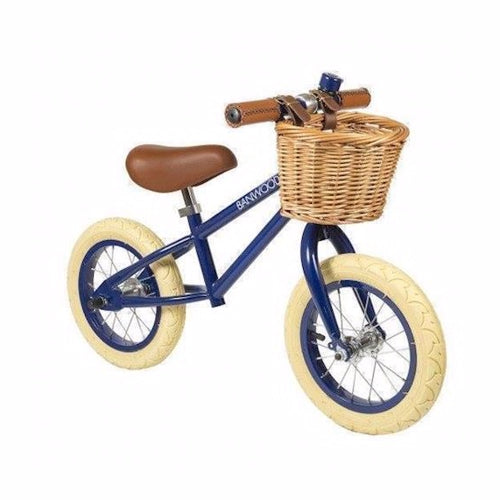 Banwood, løbecykel, balance cykel, retrobørne cykel, retrocykel, børne cykel, Banwood First Go, barnecykel, Red Rød, Navy Blue Blå, White Hvid, Pink, Vanilla