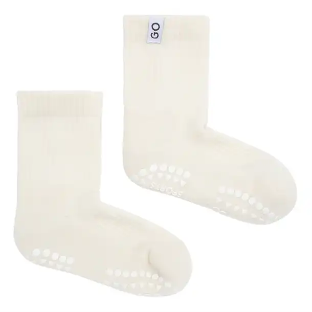 GoBabyGo, Go Baby Go, Strømper, Skridsikre Strømper Bambus, kravle kit, strømpebukser med skridsikker dutter,  skridsikre strømpebukser, knæbeskyttere, skridsikre strømper,Skridsikre Strømper Bambus, Soft Pink m. Liberty flæse