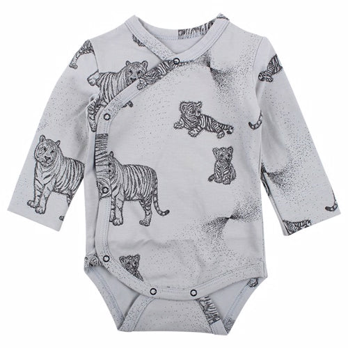 Fixoni body med knapper i siden.  100% bomuld råhvid, premature baby,  Fixoni Elemental Wrapover Body - GOTS- New Born- Nyfødt- 32874-03-48