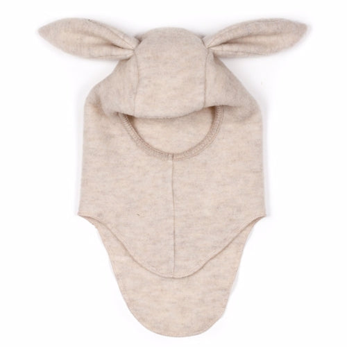 Huttelithut, elefanthue, hue, drengehue, hue med ører, balaclava, hh20-1-5, huttelihut plys elefanthue m/ører nougat, pigehue, brun, beige, beige melange, kaninører, bunbun, huttelihut bunbun elefanthue fleece kaninører dusty rose, lyserød, fleecehue, fleece